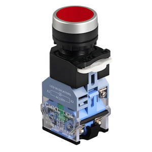 La38-11D Push <b>Button</b> Switch 22mm 10A Self Locking Illuminated Led Indicator With Screw Terminal Plastic Shell - Product Image 2