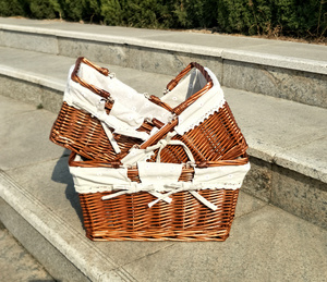 Woven Hamper <b>Gift</b> Wicker Hamper <b>Basket</b> <b>For</b> <b>Gifts</b> Storage Natural Material Exquisite <b>Gift</b> Fruit Wicker <b>Basket</b> - Product Image 5