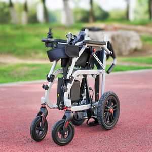 Sillas <span class=keywords><strong>de</strong></span> <span class=keywords><strong>ruedas</strong></span> eléctricas ultraligeras-Diseño plegable y portátil para personas mayores, OEM/ODM para uso en interiores y exteriores Motor sin escobillas - Product Image 5