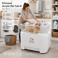 Baignoire SPA pour animaux de compagnie en acrylique à micro-bulles Clinica Window, empilable, hydrothérapie, ozone, piscine de bain pour chiens et chats pour hôpital vétérinaire