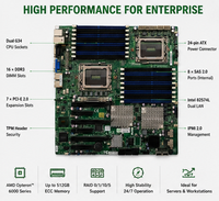 Carte mère de serveur Supermicro H8DG6-F à double socket G34, AMD Opteron 6100/6200, LSI SAS2008 intégré, 8 ports SAS RAID, IPMI 2.0, d'occasion