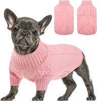 Suéter Grueso de Punto Trenzado para Perro, Cuello Alto, Ropa Premium para Mascotas, Protección contra el Frío para Chihuahua, Pug, Dachshund