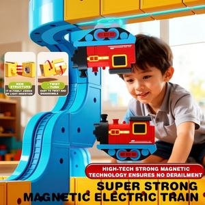 Tren Eléctrico de Juguete KSF con Batería, Pista de Carreras, Señales de Tráfico y Rompecabezas Magnético para Niños - Product Image 5