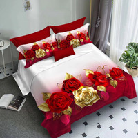Housse de couette bordeaux or, ensembles de couettes king size, draps de lit, literie de luxe, housse de couette en tissu polyester
