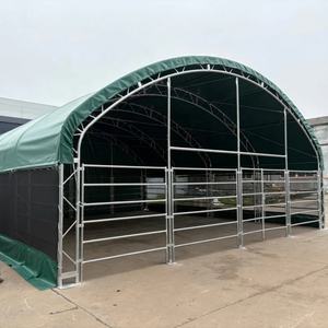 حظيرة للماشية مجمعة مسبقًا 20' × 20' من الألواح المجلفنة مع خيمة مظلة من القماش المشمع - Product Image 2