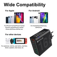 Chargeur rapide 8-en-1 120W 4USB+4PD PD 3.0 multi-ports USB Type-C avec protection SCP/OVP, bloc chargeur mural