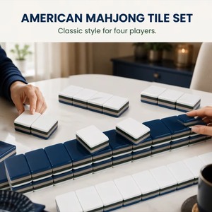 Tuiles de Mahjong Blue Eyed <span class=keywords><strong>Jack</strong></span>, Tuiles de Mahjong Minimalistes, Ensemble de Tuiles de Mahjong, Ensemble Américain, Ensemble Sur Mesure, Luxe Bleu - Product Image 2