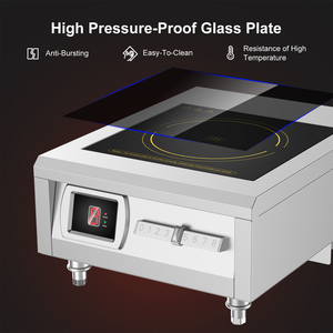 Table de cuisson à induction professionnelle en acier inoxydable de haute qualité 5000W, 8 niveaux de puissance, contrôle magnétique, panneau plat Microlite - Product Image 1