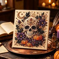 Kit de peinture acrylique DIY pour Halloween, style nordique, citrouille, chat, fantôme, peinture diamant, décoration artisanale pour la maison