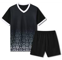 Ensembles d'uniformes de football d'arbitre en polyester 100% avec découpe automatisée, vêtements d'entraînement sur mesure - extensible et à séchage rapide