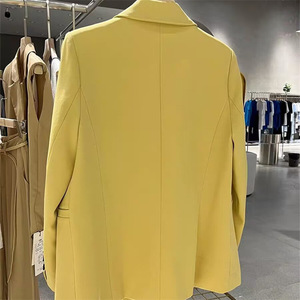 스트레이트 캐주얼 긴 소매 플래킷 버튼 없는 단색 여성용 수트 탑 블레이저 패션 - Product Image 6