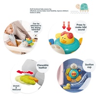Jouet rotatif à ventouse Baohan Tortue et Canard, amusant pour la tête de lit, jouet à mâcher en ABS et silicone pour bébés de 0 à 24 mois