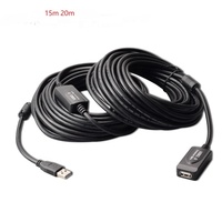 Cable de extensión usb negro transparente, 20 metros, macho a hembra, con 2 IC, disponible