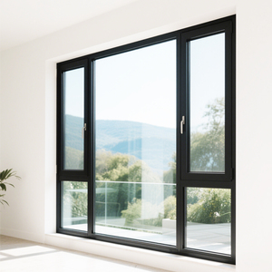 LEDOW Fenêtres à battants modernes en aluminium Slimline Tilt Turn Black Window Glass Grey Handle <span class=keywords><strong>Double</strong></span> Triple Glazing for Villas USA - Product Image 3