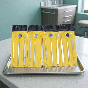 Ensemble d'instruments dentaires électriques professionnels, miroir argenté, sonde, pinces avec poignée ergonomique pour examen et traitement buccal - Product Image 4