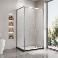 Cabine de douche carrée avec accès direct, design moderne, en verre