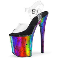 Sandales exotiques pour femmes, chaussures de danse pôle colorées, de discothèque