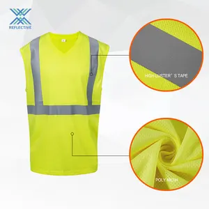 LX One-Stop Purchasing Safety Vest Material Including Reflective Strips Fabric Zippers For Reflective Vest