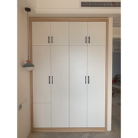 Armoire avec poignées, gain de place, moderne, MDF blanc, gris laqué, marbre