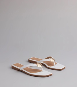 Women Summer Beach Sandals Flip Flops Gold Shell Hardware Tan Colour Walking <b>shoe</b> on Beach Travel <b>shoes</b> - Product Image 5