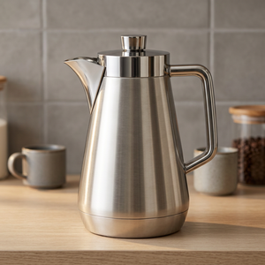 Cafetera Percoladora Moderna de Acero Inoxidable Ecológica Premium con Tapa y Asa - Product Image 3