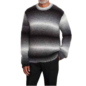 Pull jacquard tricoté vintage Y2K pour homme, style oversize, en mohair, anti-plis et personnalisable - Product Image 1