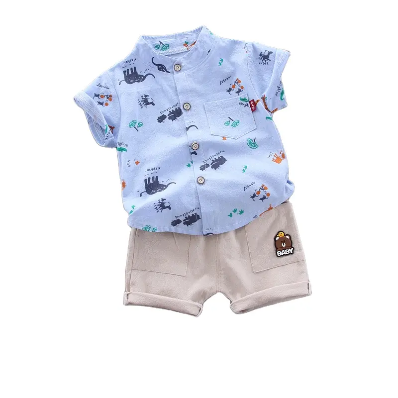 1-4 Years Child Baby Boys Summer Outfits Sets Shirt + Pants Clothes Infants Kids Boy Cotton Clothing Suits Tops + Shorts