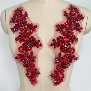 Nuova Coppia di Applicazioni in Cristallo 3D con Motivo Floreale, Strass <span class=keywords><strong>Swarovski</strong></span> da Cucire, Decorazioni per Colletti da Sposa, Patch in Dantela - Product Image 5