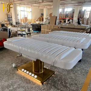 Lettino Elettrico Professionale di Lusso in Acciaio Inox Dorato con 3 Motori, Curvo, per Salone, Spa, Trattamenti Ciglia, Massaggi e Bellezza Facciale - Product Image 6