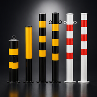 Bollards en acier robustes pour parking et allée, poteaux de signalisation réfléchissants pour protéger les bâtiments et les zones piétonnes
