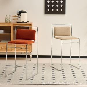 Sillas de Bar Suinuma con Estructura Cromada, Patas Altas y Respaldo para Bar o Comedor - Product Image 4