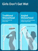 Système de douche cascade à affichage numérique - Ensemble de panneaux de douche à effet pluie haute pression avec tête pivotante multifonction et réglable
