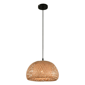 Bamboo Pendant <b>Light</b> Round E26 LED Single Head For Living Room <b>Dining</b> Room Hotel - Product Image 5