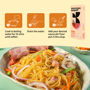 Nouilles de konjac au goût de carotte, séchées, sans sucre, sans gluten, pâtes, faible teneur en calories, végétaliennes, riches en fibres, nouilles asiatiques, boîte de repas saine - Product Image 4