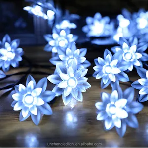 3M 20LEDs Lampu Dekorasi Malam Tali Lotus Natal Tahun Baru Luar Ruangan Lampu Hias Lampu Flash Bunga Karangan Bunga Pencahayaan Peri