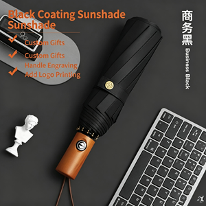 ร่มไม้ด้ามจับอัตโนมัติ, ร่มพิมพ์โลโก้ตามสั่ง, ร่มพับได้กันแดดและกันฝน - Product Image 2