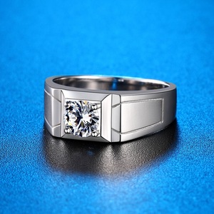 Personalizado 925 Sterling Silver Sandblush Moissanite & Zircon Anel de Diamante Religioso para Homens Grandes Projetos Religiosos Masculinos - Product Image 2