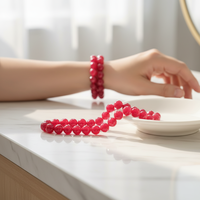 Vente directe usine – Perles de corindon rouge de laboratoire facettées, taillées à froid, semi-finies, accessoires de bijoux DIY, origine inconnue