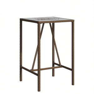 Mesa de bar para exteriores de madera marrón, duradera, para uso en patio - Product Image 1