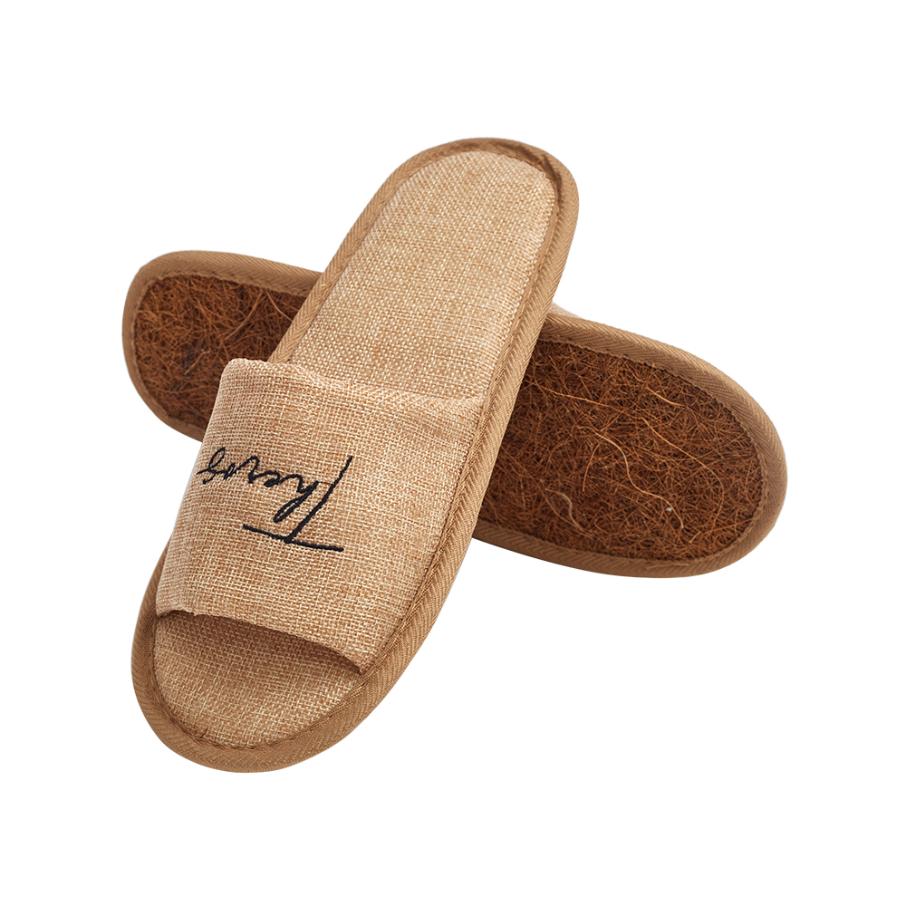 Wholesale luxury hotel slippers coconut coir natural hotel slippers eco