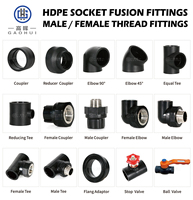 Raccord femelle fileté HDPE GAOHUI pour alimentation en eau, raccords de tuyauterie HDPE, manchon de fusion PE HDPE étendu