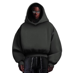 Sweat-shirts et hoodies pour hommes avec logo personnalisé, coupe ample, épais, lourds, épaules tombantes, coupe carrée, sans cordon, pour hommes - Product Image 2