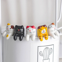 Nouveauté, cadeau en céramique, dessin animé mignon chat Animal cuillère suspendue café Dessert cuillère Unique glace couverts