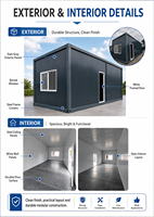 Maison préfabriquée modulaire PGM 9m x 4m x 3m, maison conteneur à ossature acier portable pour bureau de chantier, stockage et logement temporaire