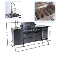 Ensemble d'Îlot de Cuisine Extérieure BBQ en Acier Inoxydable pour Fabricants