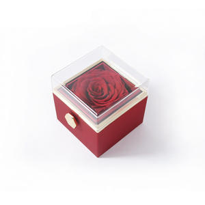 BINSHUO vente en gros boîte à bijoux personnalisée proposition de la Saint-Valentin <span class=keywords><strong>Confession</strong></span> filature vrais pétales Rose fleur éternelle boîte à bagues cadeau - Product Image 6