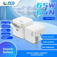 Chargeur GaN 65W avec câble magnétique rétractable, port Type-C intégré, protection ignifuge pour la charge de téléphones