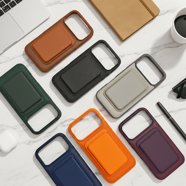 Luxury Wireless PU Epsom Leather Material Mobile Cover Phone Protector Magnetic Charging Phone Case for iPhone 17 Pro Max