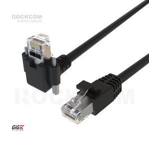 Câble <span class=keywords><strong>Ethernet</strong></span> <span class=keywords><strong>10</strong></span> GigE RJ45 vers RJ45 avec vis à angle droit 90D High Flex en option <span class=keywords><strong>10</strong></span> Gigabit pour caméra industrielle Cat.6A - Product Image 1