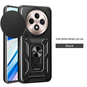Cover posteriore di protezione per obiettivo della fotocamera Slide Stand per le custodie per telefoni cellulari <span class=keywords><strong>Oppo</strong></span> Reno 12F 5G accessori per cellulari <span class=keywords><strong>custodia</strong></span> antiurto - Product Image 1